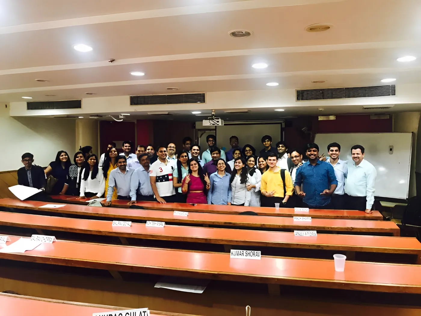 DTEPL India batchmates in Lecture Theatre 411 at DMS, IIT Delhi