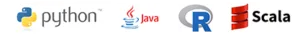 Python, Java, R and Scala